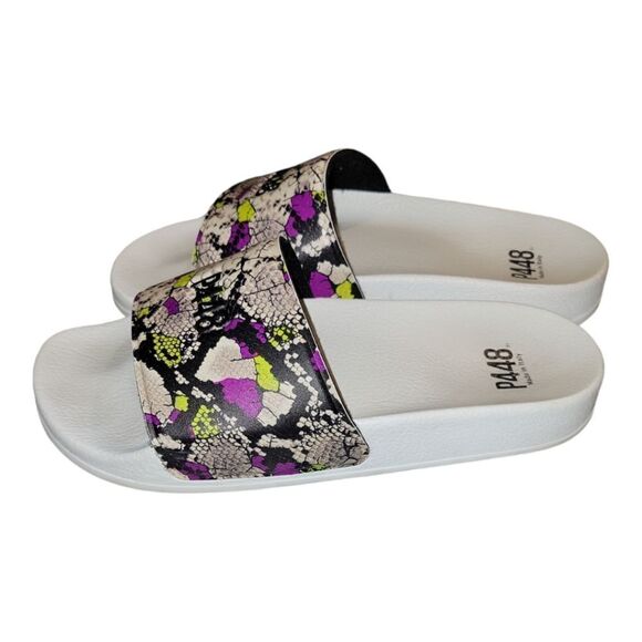 P448 Super Water Resistant Slide Sandals white/Purple Made in Italy Size 38 - Picture 3 of 7